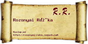 Rozsnyai Réka névjegykártya