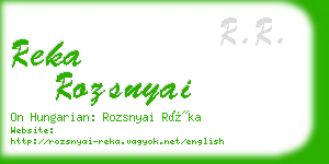 reka rozsnyai business card